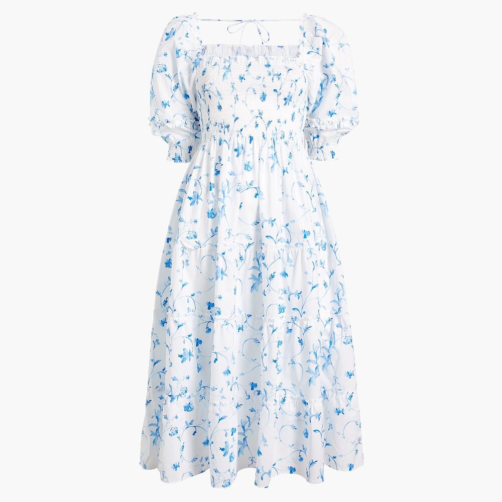 NWT Hill House The Nesli Nap Dress - Blue Botanical